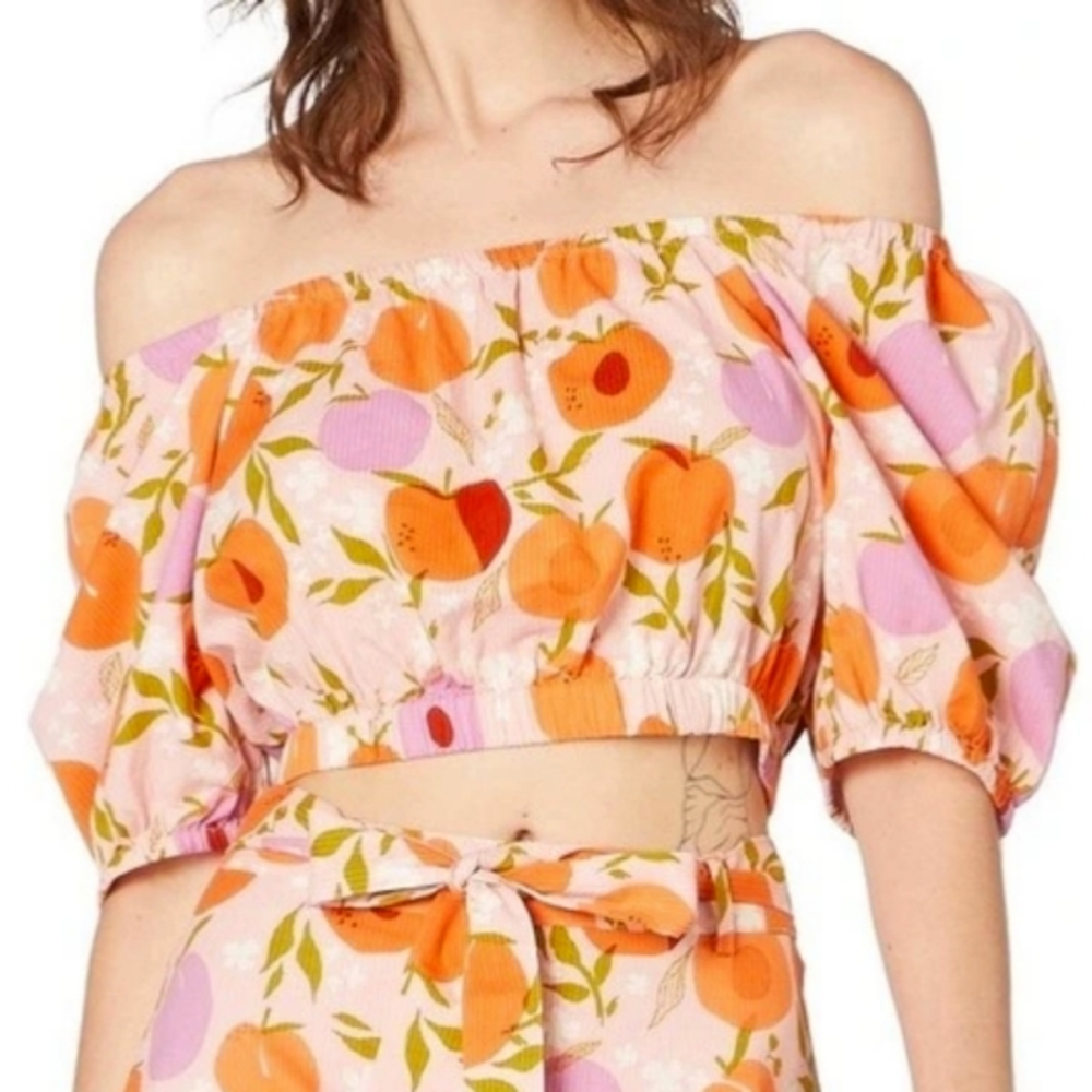 🧁B2G1🧁 Princess Highway Summer Peach Pink Cropped Top
